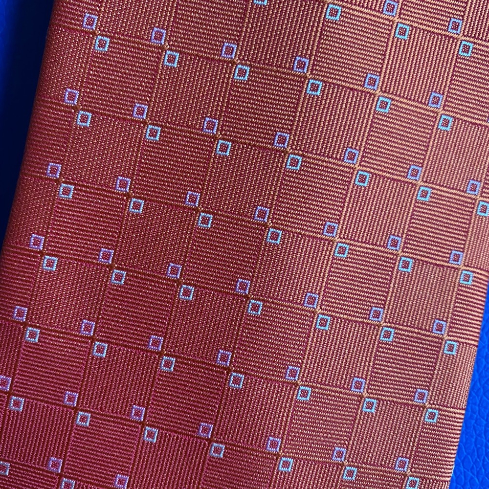 Venetto Orange Square Print Tie